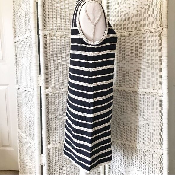 Max Studio Nautical Navy White Striped Dress L - Picture 3 of 11